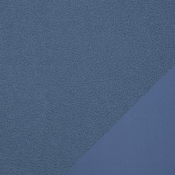 Teddy Plüsch Minky Bouclé in Rauchblau, mit der Fleece-Abseite